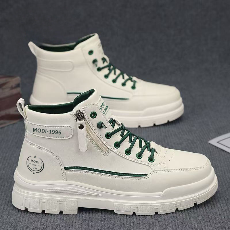 Boots for men 2025winternew arrival high-top casual white sneakers leather thick soleworkwear boots for men