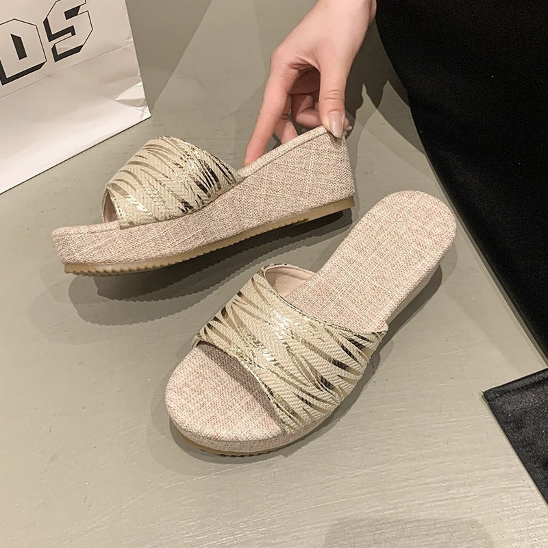 plus size  summer new fish mouth platform chunky sole sandals women's waterproof wedge heel sandals
