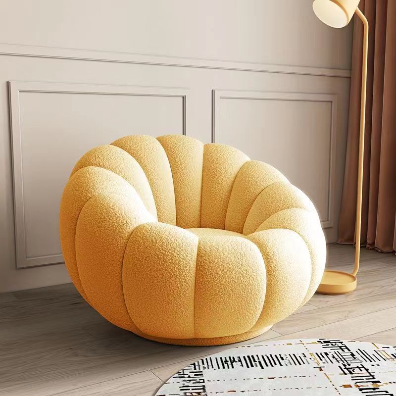 Lazy sponge sofa pumpkin chair single cream bean bag for home bedroom living room small apartment balcony lounge chair