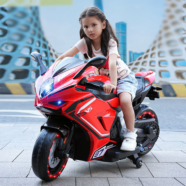 Children's electric motorcycle boys and girls baby charging remote control toy car two-wheeled stroller children's electric car