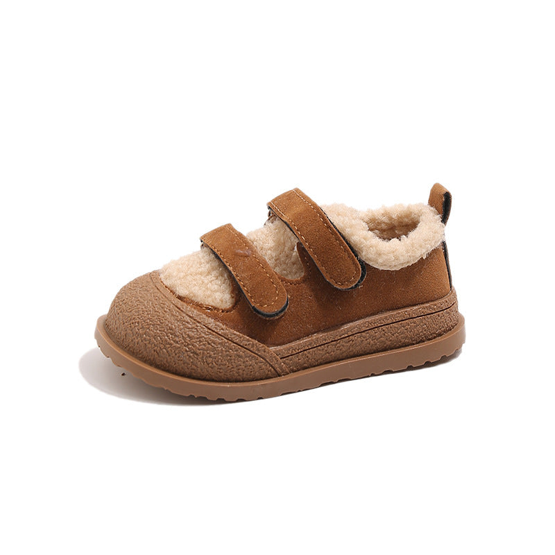ins儿童毛毛棉鞋2025冬季新款韩版女童加绒勃肯鞋男童保暖豆豆鞋