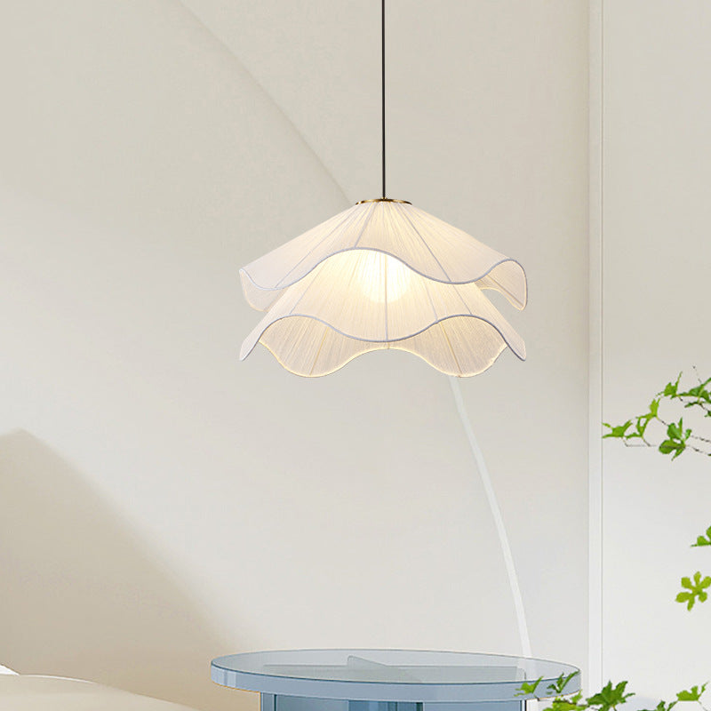 French cream style double layer pleated skirt petal chandelier nordic ins style restaurant bedroom b&b atmosphere