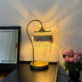 French retro seashell table lamp - bedroom bedside lamp - warm & romantic decor - natural shell crystal table lamp