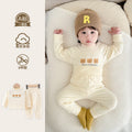 Baby comfort fleece set - high-waisted, belly-supporting, seamless, class a, extra thick, warm autumn/winter separates underwear set