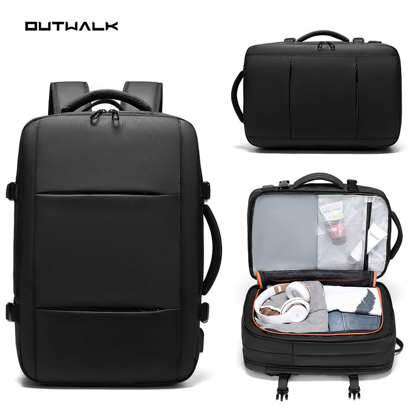 Off-route business large-capacity backpack men's travel bag expandable computer backpack can be customized logo Oxford cloth bag
