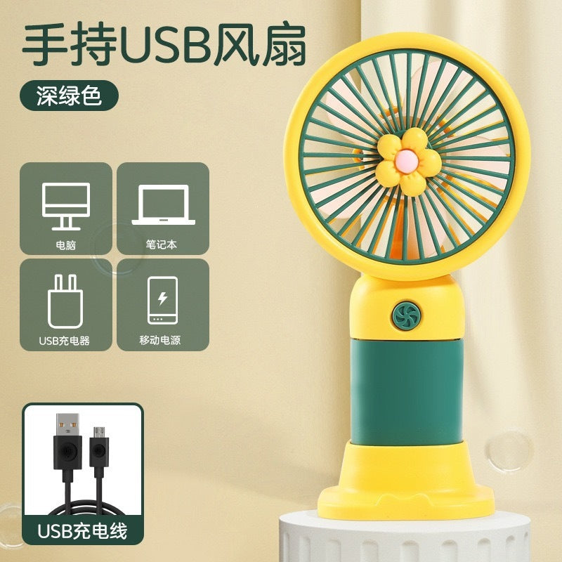 Handheld mini fan - portable, rechargeable, usb powered, silent desktop fan for office, student dorm, and travel