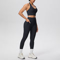 New halter neck backless high-waisted butt-lifting pocket pants activewear set - cloud-like comfort for casual outdoor running, fitness, and yoga