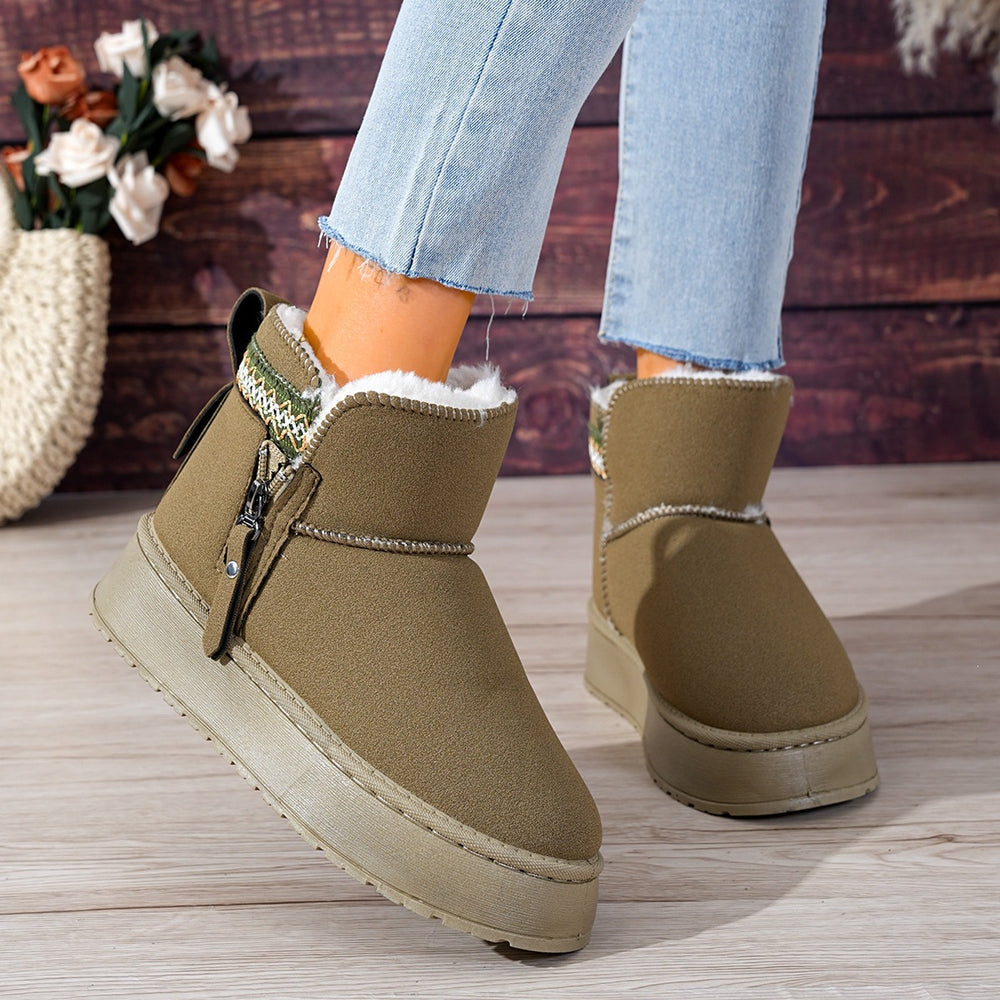 side zipper thick solefleece-linedheattech snow boots for women winternew arrival cotton boots plus sizeexport short boots