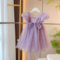 Girls' lace dress summer style cross-border children's puff sleeve tulle wedding dress princess dress dropshipping