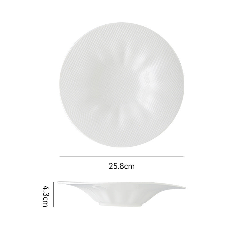 Minimalist white dinnerware restaurant hotel unique creative high-value plating dessert pastry western food plate steak plate