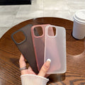 Large hole frosted shell suitable for apple 16pro transparent simple mobile phone case iphone14/12 anti-fall soft protective cover