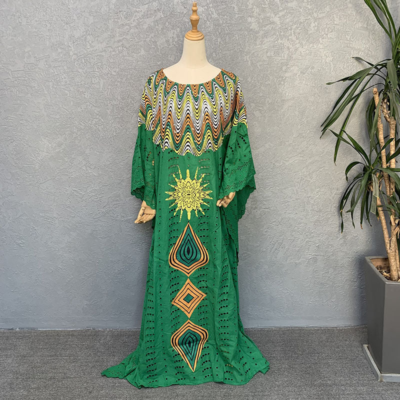 supply of african pure cotton cut outembroidered high-end plus sizefashion women's dress big sale