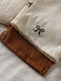 hot-selling girls' corduroy bow embroidered casual pants - cross-border exclusive two-piece set