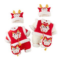 Baby clothes winter cotton jumpsuit new year's greetings baby 100 days old red festive khaki new year clothes