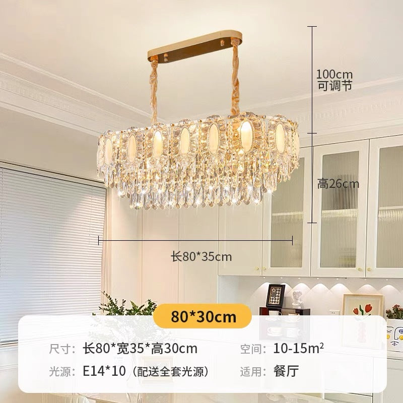 French Cream Wind Light Luxury Crystal Chandelier Living Room Main Light Bedroom Light 2025 New Simple Dining Room Lighting