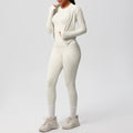 new cloud-soft brushed long-sleeve athletic zip-up jacket casual running butt-lifting fitness yoga three-piece set