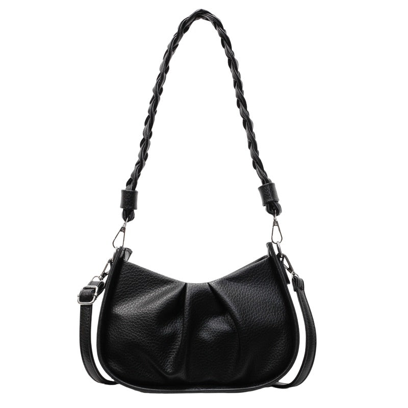 Foreign order this year's popular bag women's 2025 new fashion and casual versatile shoulder underarm bag pleated messenger bag