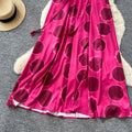 Vacation style halterbacklessprintingdress women's summerfashion classic strappy slimming look large swing long skirt