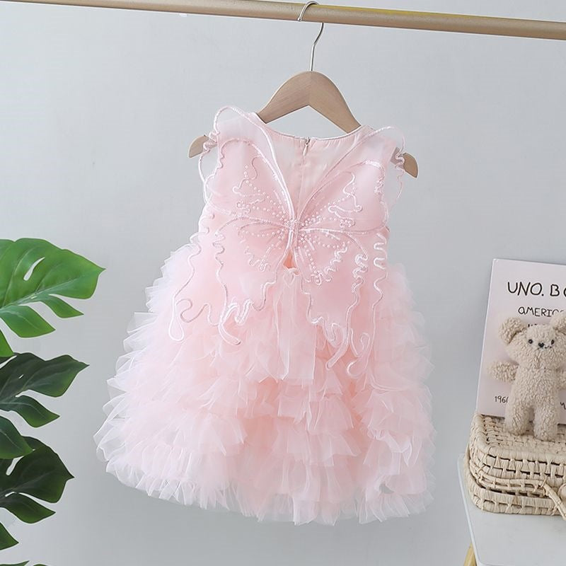 Girls' summer dress: new stylish children's summer outfit, baby girl princess dress, little girl's tiered dress