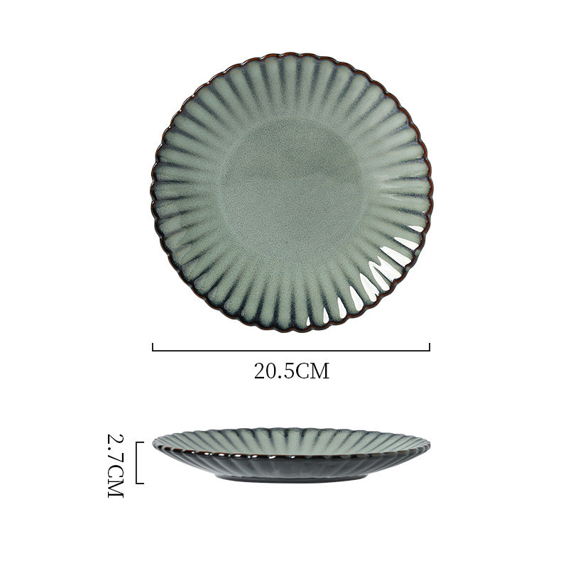 Japanese style ceramic bowls, plates, household high-looking rice bowls, soup bowls, dish sets, ins kiln turned into retro