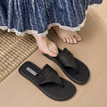 French retro thong sandals - 2026 spring/summer collection - ethereal beach vacation flip-flops - flat sandals for outdoor wear