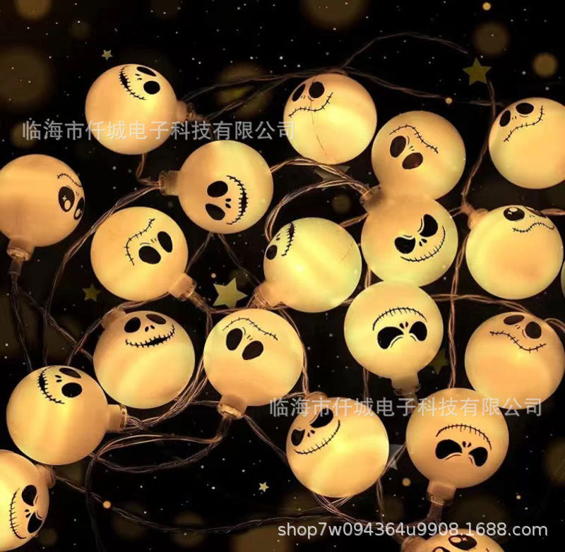 New Halloween light string skull ghost horror decorative lights ghost festival atmosphere small lights battery box pumpkin lights