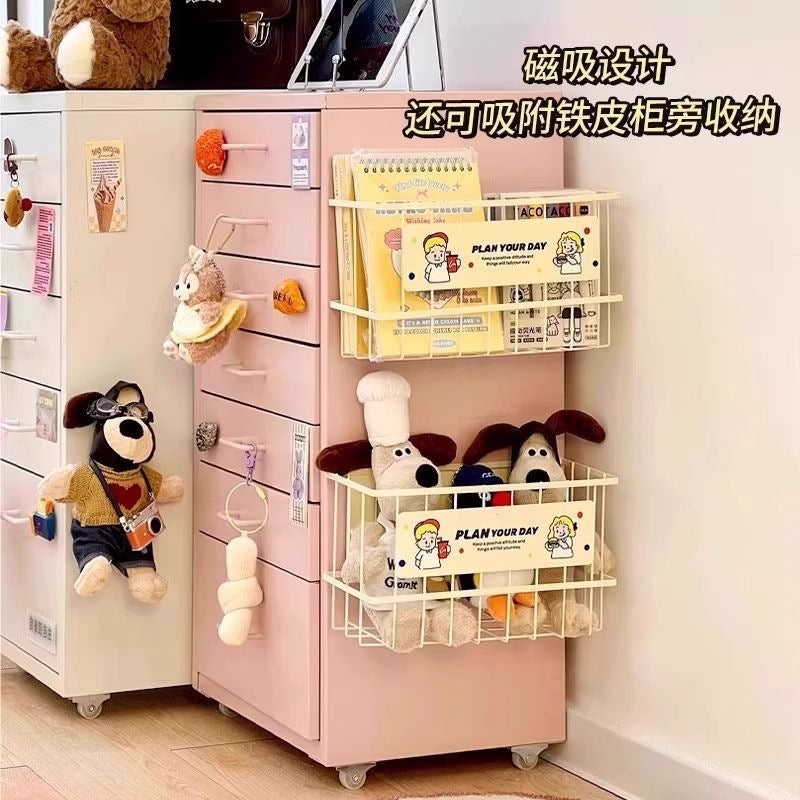 Haiermo cream style eight drawer cabinet movable desk under drawer cabinet living room bedroom room storage dopamine popular