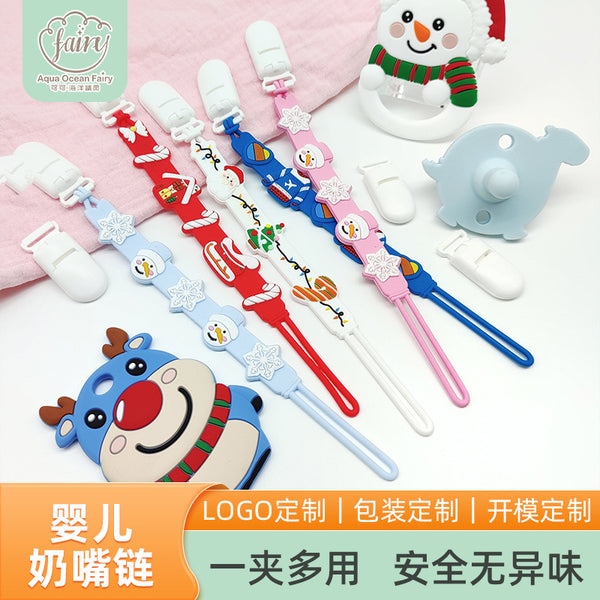 New Halloween toothpaste pacifier chain, soothe the baby and prevent the pacifier chain DIY cartoon food-grade silicone beads.