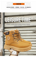 Boots men's shoes winter high-top british workwear rhubarb boots men's thickened cotton shoes fleece-linedheattech snow boots