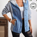 new arrivals: plus size women's patchwork hooded denim jacket - perfect for , , and european & american markets