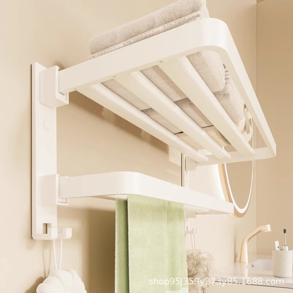 Jie'er bath towel rack toilet non-punching bathroom rack white toilet towel rack space aluminum nail-free