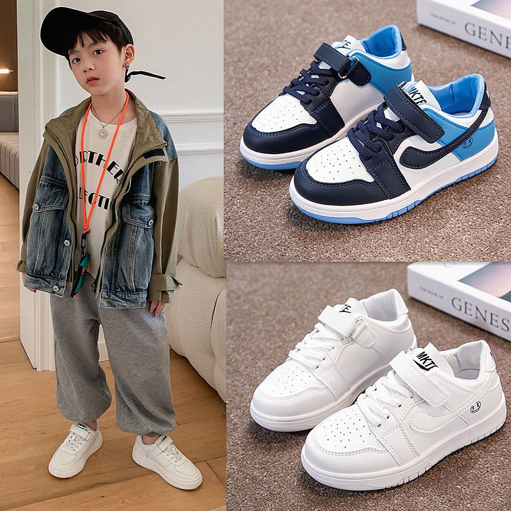 Boys' shoes spring 2025 new girls' sports shoes medium and large children's board shoes low-top aj children's breathable casual shoes