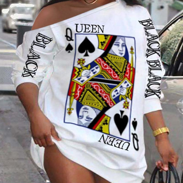 Foreign trade 2023 European and American new slanted shoulder printing loose casual skirt LPU057 series