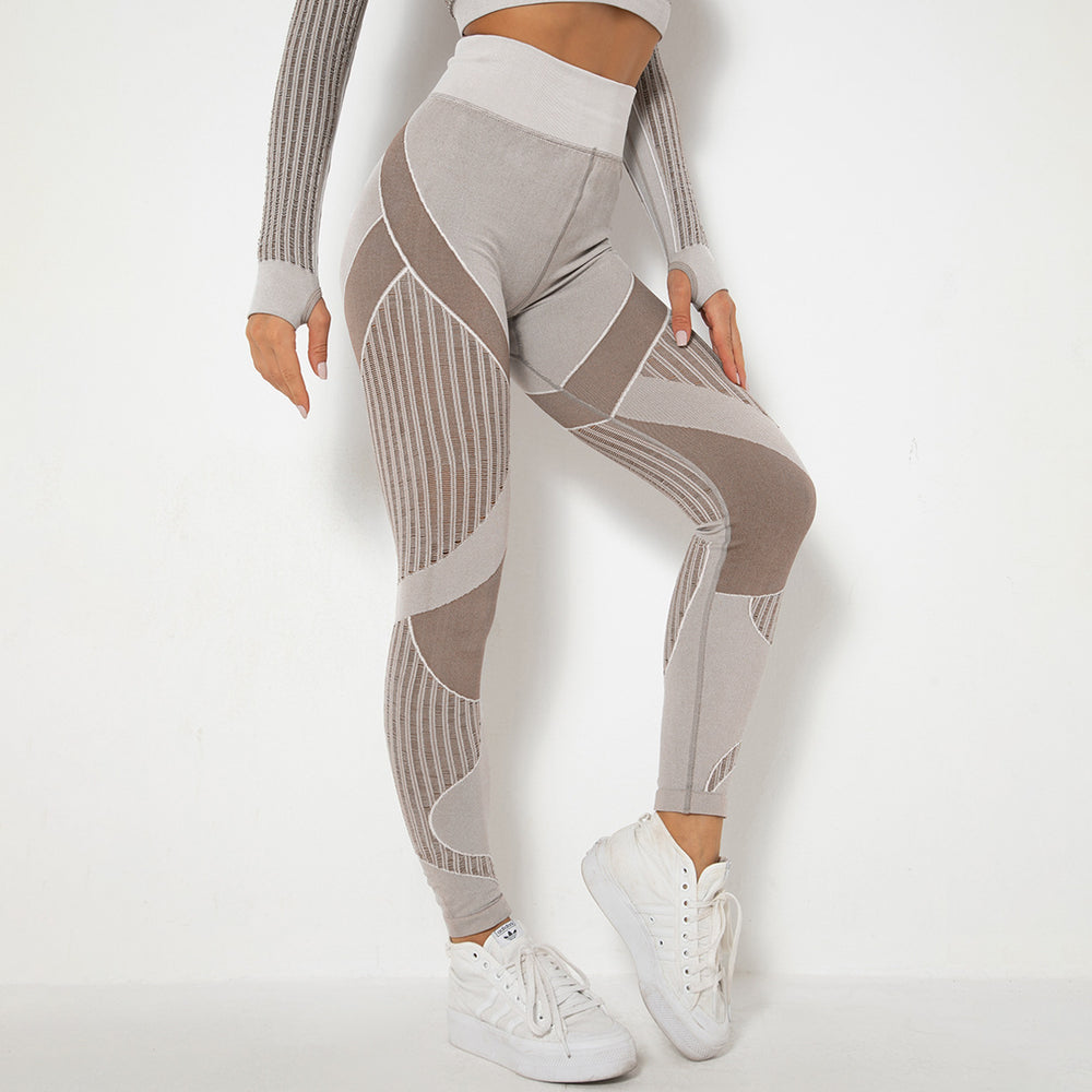 new arrival seamless knitting quick-drying cut out yoga fitness pants high waist butt lift tight sports yoga pants in stock