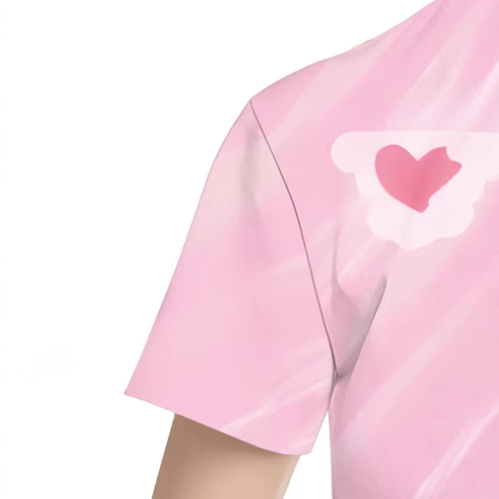 Kids' t-shirt, 67 elements, 3d digital print, summer girls' casual fashion crew neck short sleeve thin style