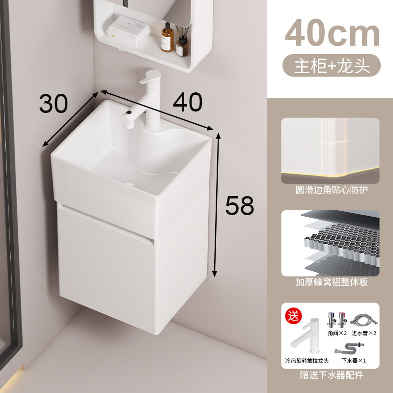 Small apartment circular arc bathroom cabinet deepened wash basin space honeycomb aluminum washbasin cabinet combined toilet washbasin