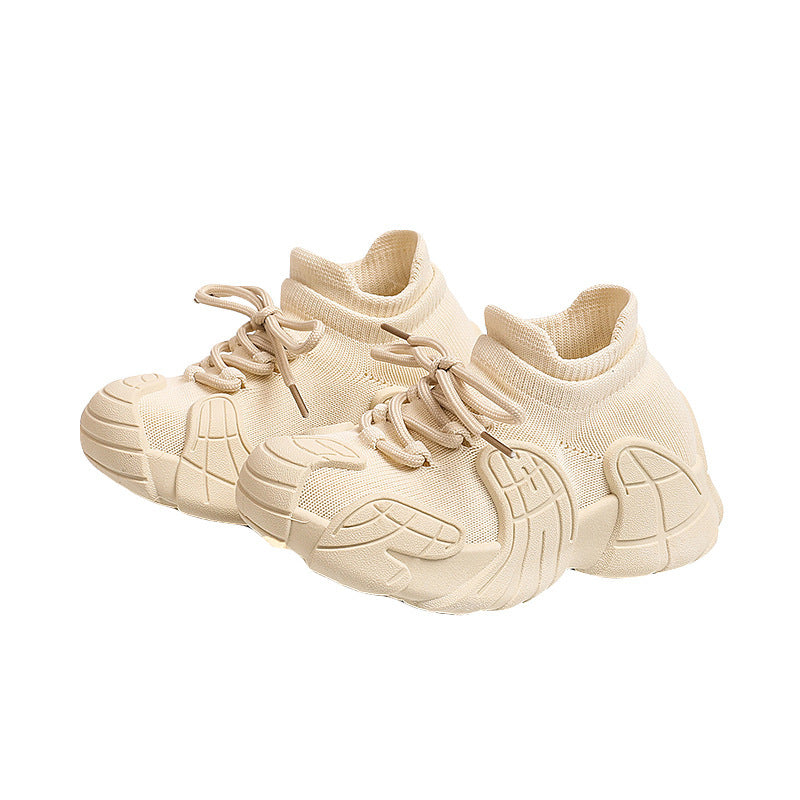 Vancahao hiking shoes kids flyknit coconut shoes  autumn new girls' breathable casual shoes for mid-to-large children