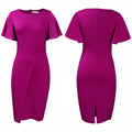D3149 european and american style women's clothing  summer new arrival ruffle sleeve fashion slit bodycon plus size women's cross-border dress