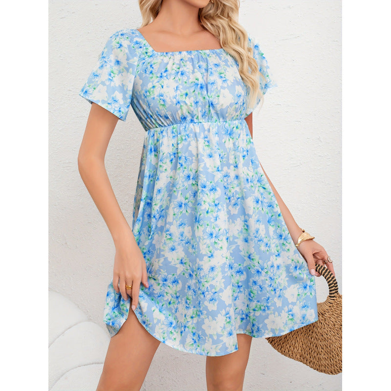 code new arrival  women's original elegant elastic square neck one-shoulder dress