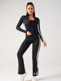 Two-piece color block yoga set for women - autumn casual versatile outdoor running fitness activewear