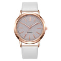 2024 new arrival: women's watch - student style, korean design, alloy & pu leather strap, quartz movement, fashionable ladies' watch, white