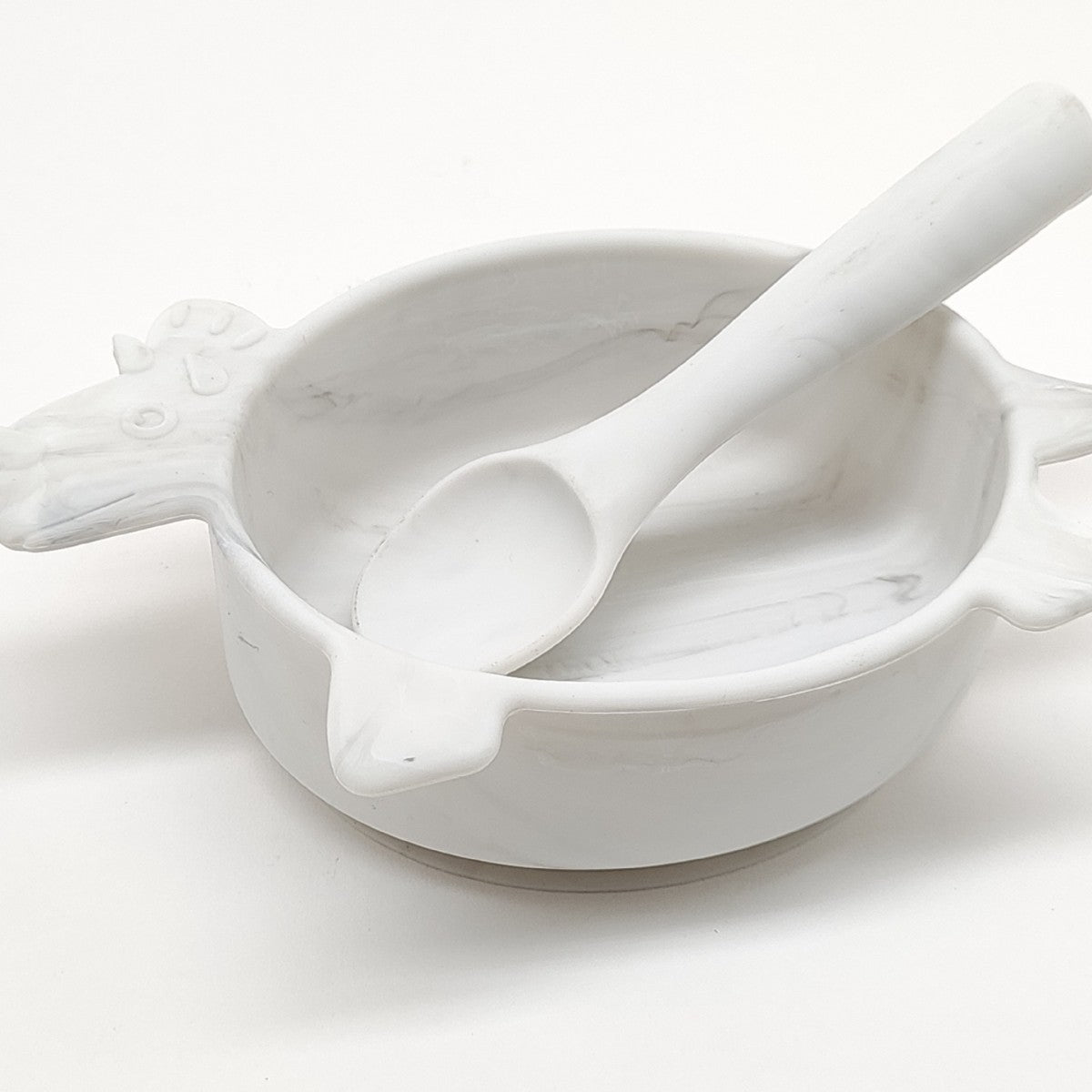 Cross-border hot-selling silicone dinosaur bowls and spoons, Mengqu non-slip tableware two-piece set, baby complementary food silicone bowls and spoons wholesale