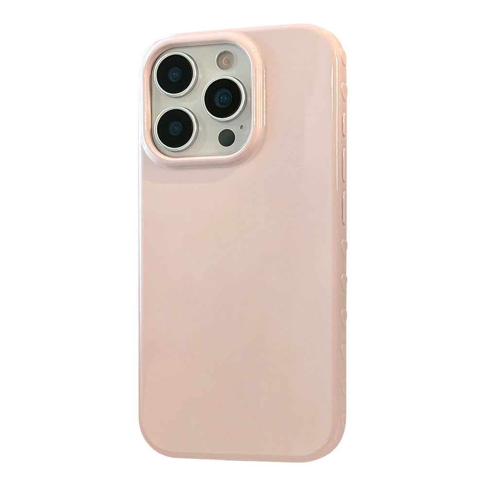 Heart-shaped tpu side phone case for iphone 17 pro, apple 16, full coverage drop protection, lens fully enclosed