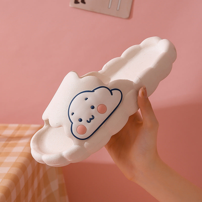 Cute cloud slippers women's summer cute classy indoor home bathroom bath student dormitory stepping on shit feeling