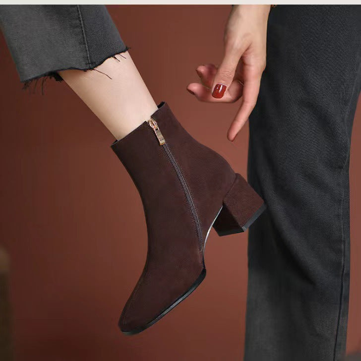 Women's ankle boots - new spring/autumn 2025 collection: chunky heel, pointed toe, mid-heel, suede, versatile boots