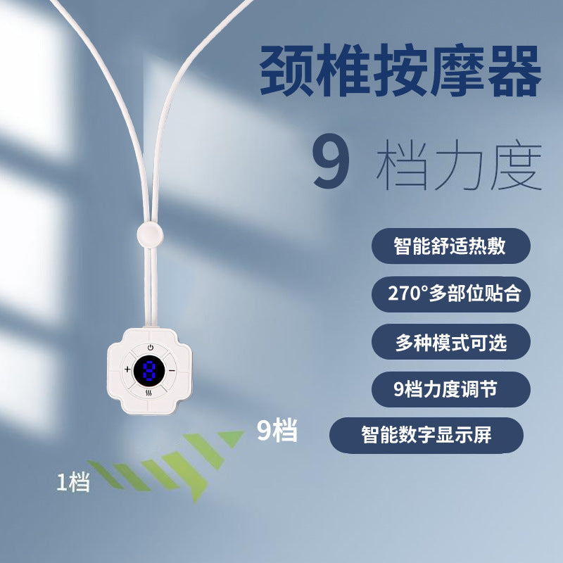 Pendant massager, hanging neck cervical massager, shoulder and neck hot compress hanging electric pulse neck protector, portable hanging neck massage