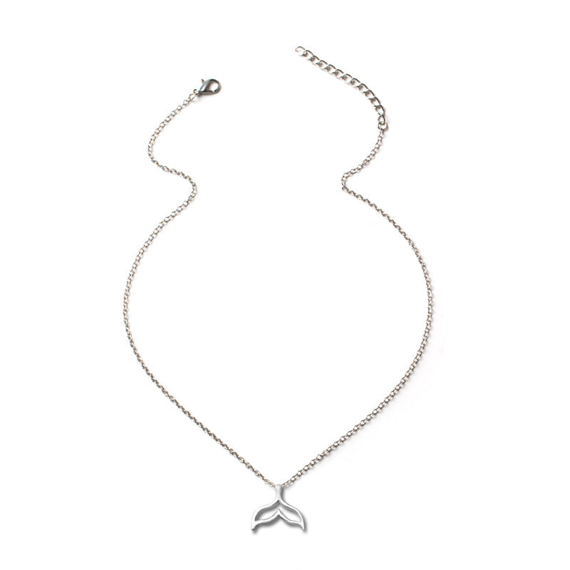 Wholesale mermaid necklace - european & american cross-border alloy jewelry - versatile dolphin tail pendant - niche, affordable luxury women's necklace