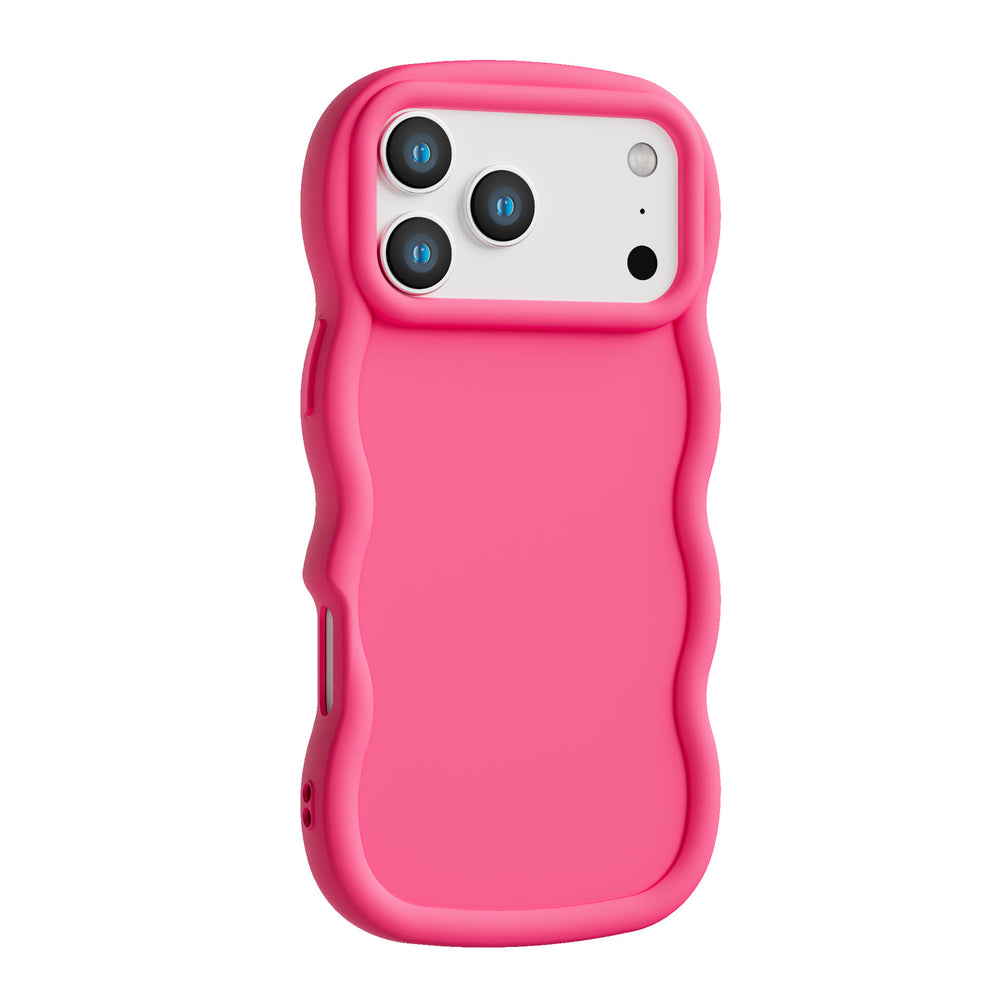 Cartoon iphone 17 case with wavy edge sticker design - cross-border compatible apple 17 macaron phone case