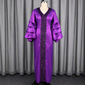 New sequin patchwork lantern sleeve dress - ruched waist, slim fit african robe, evening gown for banquets