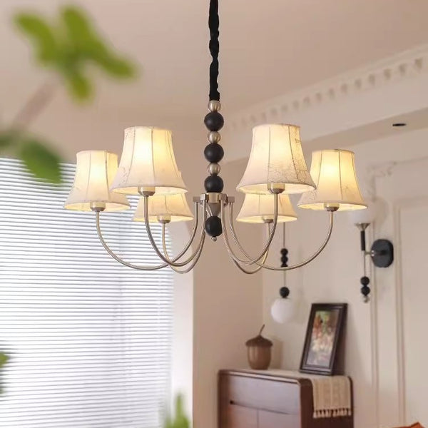 French living room lamp Nanyang style cloakroom lamp medieval dining room lamp American retro study bedroom fabric chandelier